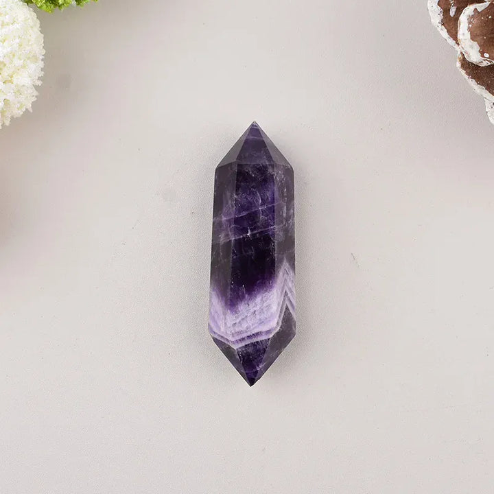 1PC Natural Clear Quartz Polished Crystal Hexagonal Double Terminated Points Meditation Reiki Healing DIY Mineral Jewelry Gift