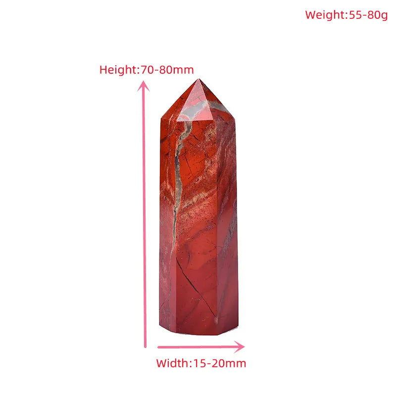 Natural Red jasper Crystal Point Tower