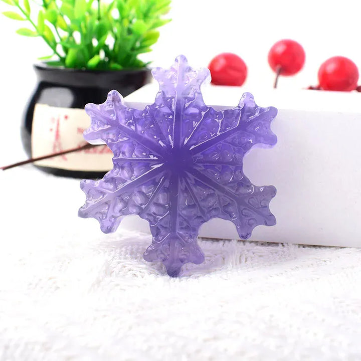 1PC Natural Crystal Carving Fluorite Snowflake Crystal Ornaments Reiki Gemstone Crafts Home Decoration DIY Gift