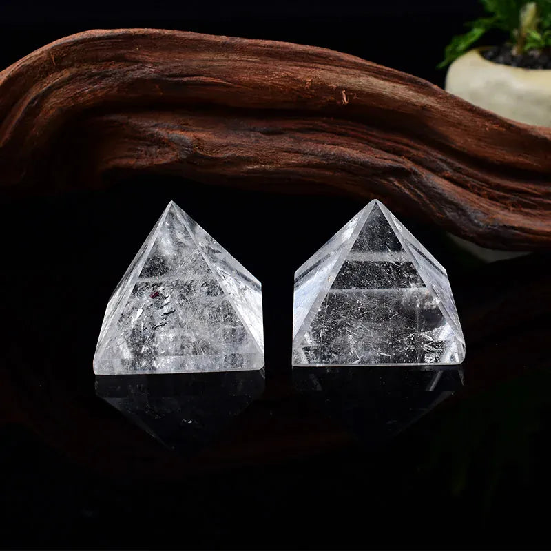 1Pc Natural Clear Quartz Polished Crystal Pyramid Reiki Healing Stone Reiki Meditation Crystal Tower For Home Decoration