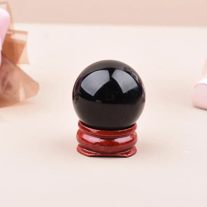 1Pc Natural Obsidian Polished Crystal Ball Reiki Energy Mineral Ornaments Gemstone Sphere For Home Decoration Gifts
