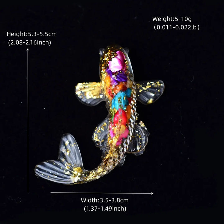 1PC Natural Crystal Gravel Silica Gel Colourful Loveliness Goldfish Figurine Crafts Souvenir Home Decor Reiki Energy Stone Gift