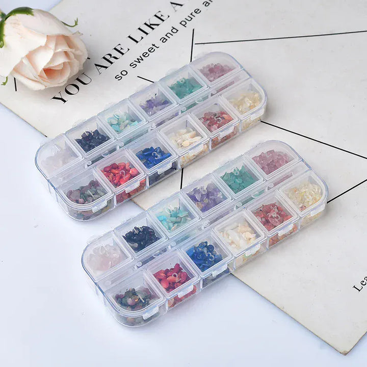 1Box Natural Stone and Crystal Irregular Gravel Specimen Healing Stone Reiki Home Decor Handmade Diy Gift Teaching Specimen