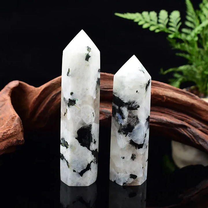 Natural Moonstone Crystal Obelisk Point Mineral Specimen Crafts Stone Beautiful Ornament Home Decor Pyramid Souvenir DIY Gift