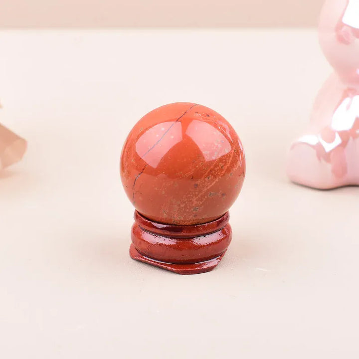 3cm Natural Red Jasper Polished Crystal Ball  Energy Stone Mineral Gemstone Sphere Ornaments For Home Decoration Gifts