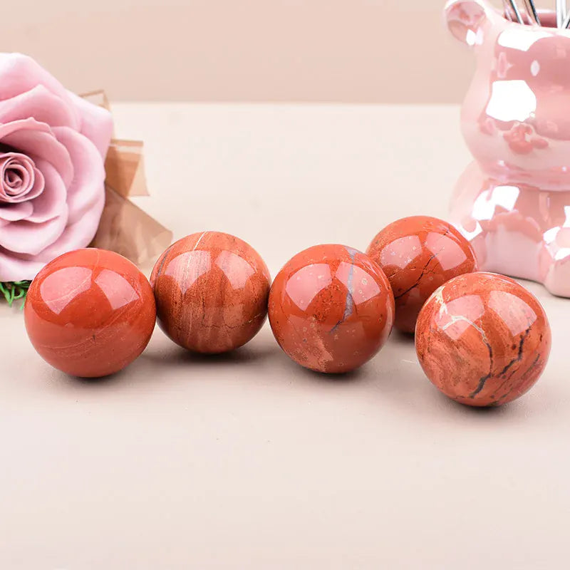 3cm Natural Red Jasper Polished Crystal Ball  Energy Stone Mineral Gemstone Sphere Ornaments For Home Decoration Gifts