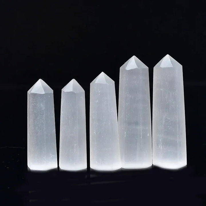 Natural Selenite Crystal Point Tower