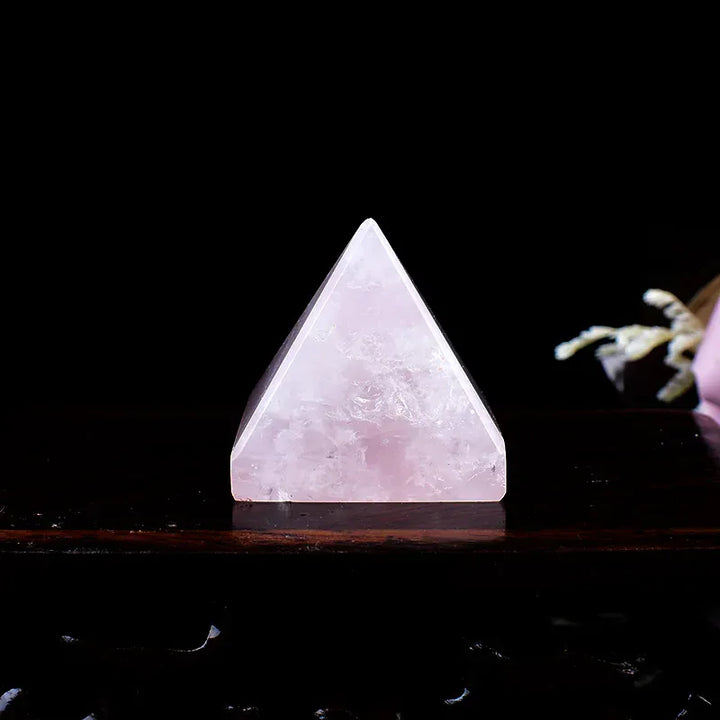 1PC Natural Rose Quartz Polished Crystal Pyramid Energy Tower Healing Reiki Chakras Meditation Ornaments Home Decoration