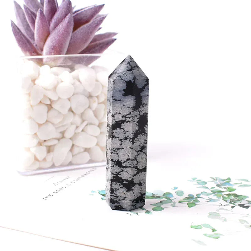 Snowflake obsidian Crystal Point Tower