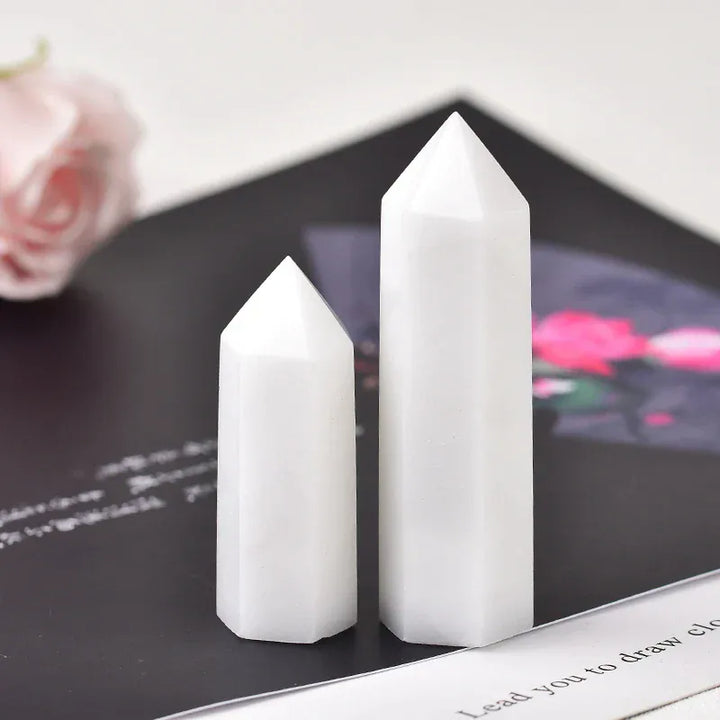 White Marble Crystal Point Tower