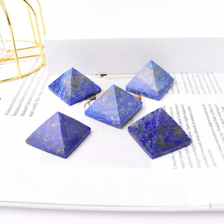 Natural Crystal Polished Lapis Lazuli Pyramid Healing Stone Reiki Energy Tower Meditation Ornaments Natural Stone Carved Tower