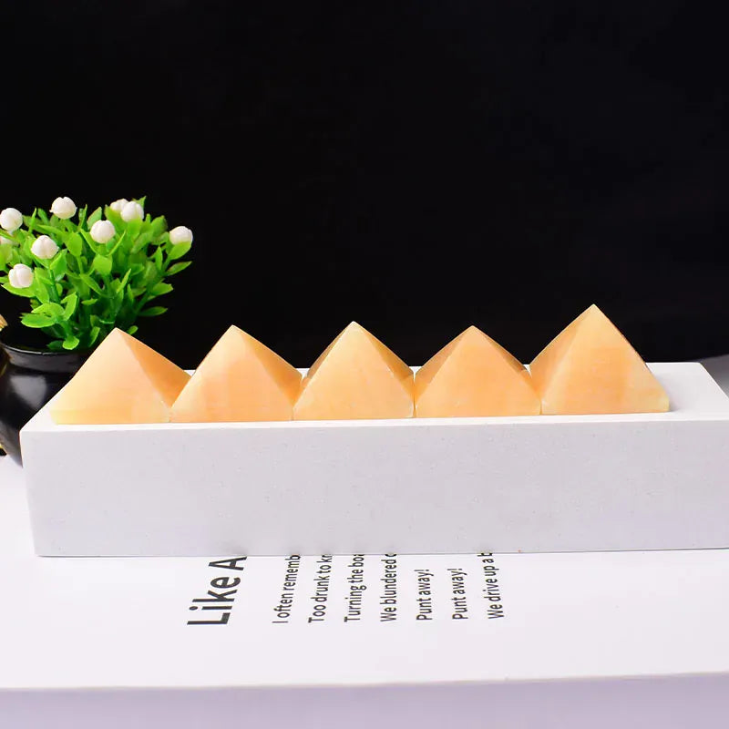 Natural Crystal Polished Yellow Aventurine Pyramid Crystal Tower Healing Stone Energy Tower Home Decor Reiki Stone Chakra Tower