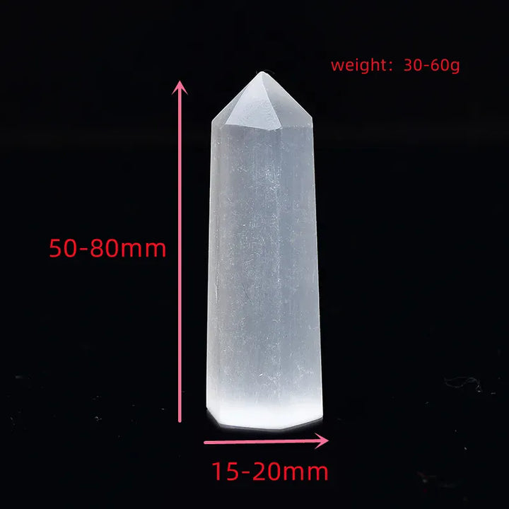 Natural Selenite Crystal Point Tower