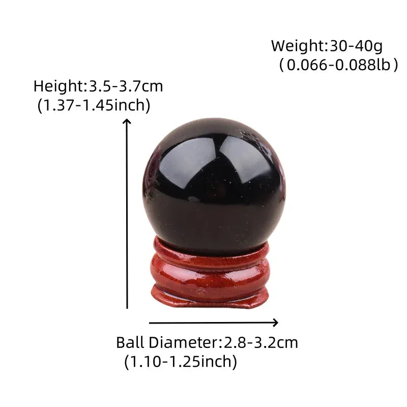 1Pc Natural Obsidian Polished Crystal Ball Reiki Energy Mineral Ornaments Gemstone Sphere For Home Decoration Gifts