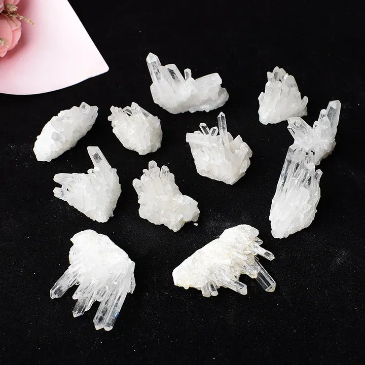 5PC Natural Crystal Cluster SiChuan Lemurian Seed Clear Quartz Healing Stones Specimen Home Decoration Raw Minerales DIY Gifts