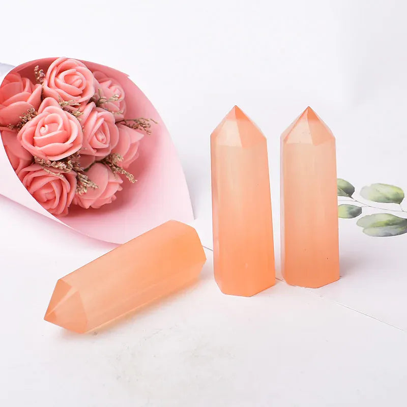 Natural Selenite Crystal Point Tower