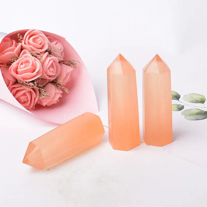 Natural Selenite Crystal Point Tower