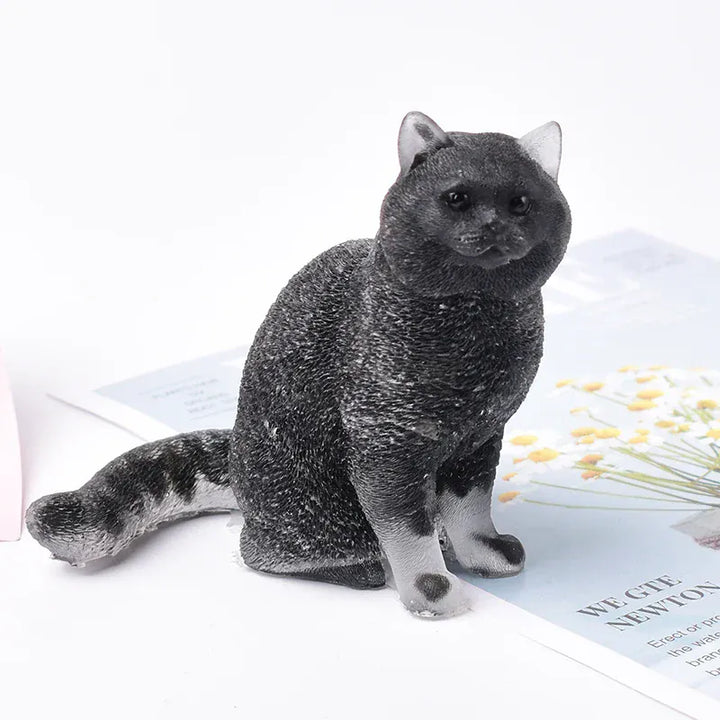 Cat Figurine Natural Crystal Gravel Silica Gel Kitty Loveliness Crafts Souvenir Home Decor Reiki Energy Stone Gift
