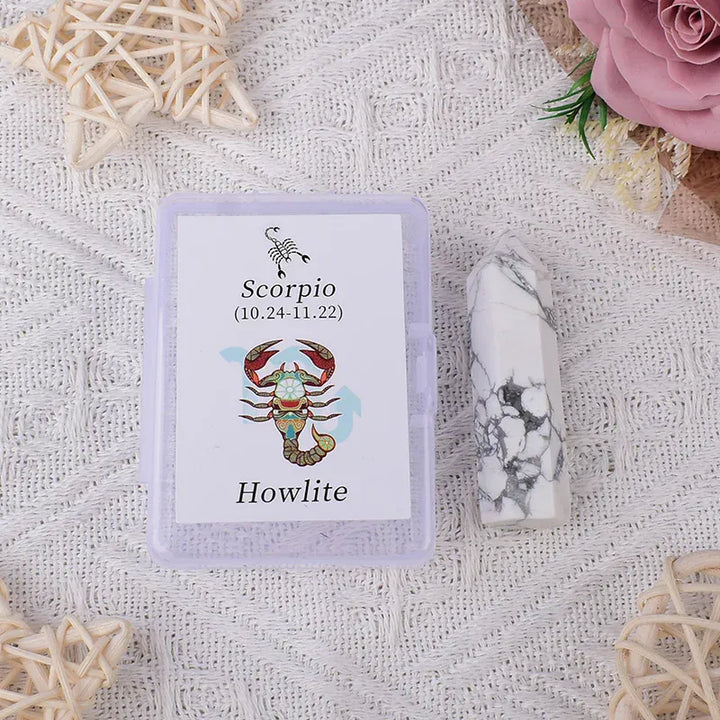 12 Constellations Natural Amethyst Rose Quartz Citrine Ecliptic Style Crystal Wand Leo Aries TaurusGem Tower For Home Decoration