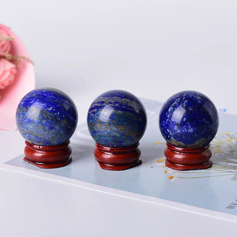 3cm Natural Lapis Lazuli Ball Reiki Healing Stone Home Decoration Energy Gemstone Ball Mineral Meditation Ornaments Gift
