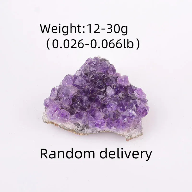 1PC 12-30g Natural Crystal Amethyst Cluster Ornaments Raw Mineral Specimen Crystal Point Reiki Healing DIY Gift Home Decoration