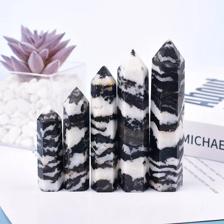 Zebra Stone Crystal Point Tower
