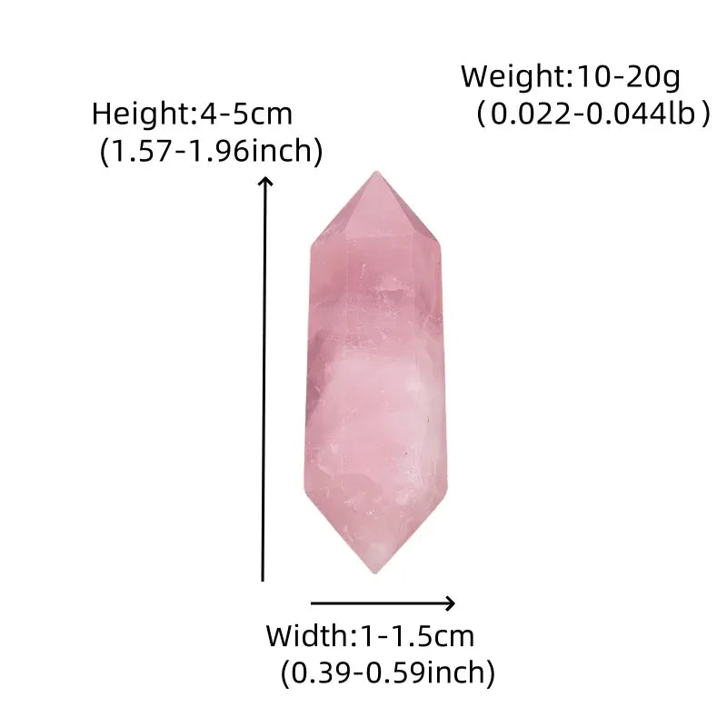 1PC Natural Clear Quartz Polished Crystal Hexagonal Double Terminated Points Meditation Reiki Healing DIY Mineral Jewelry Gift