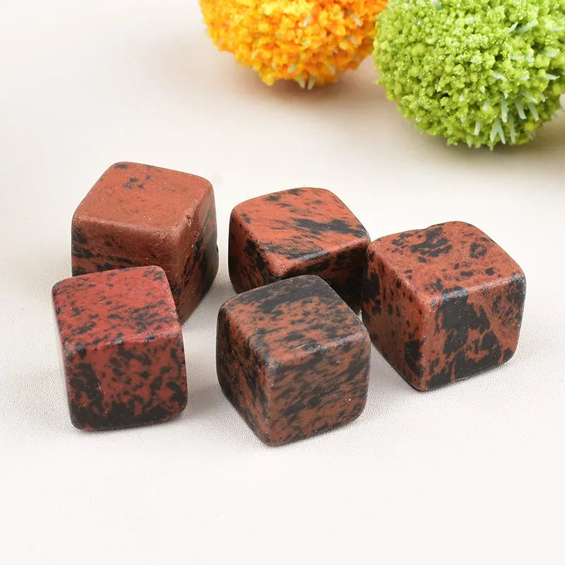 Natural Crystal Polished Rose Quartz Amethyst Obsidian Cube Ore Mineral Specimen Gem Ornaments For Home Decoration DIY Gifts