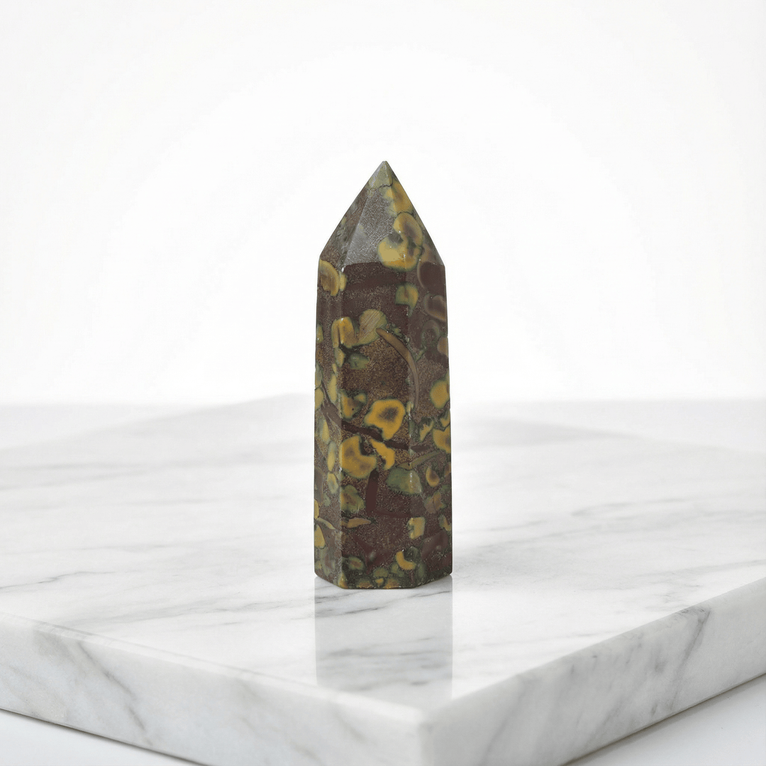 Ajooba Jasper Crystal Point Tower Ajooba Jasper / 50-60mm Crystal + Quartz