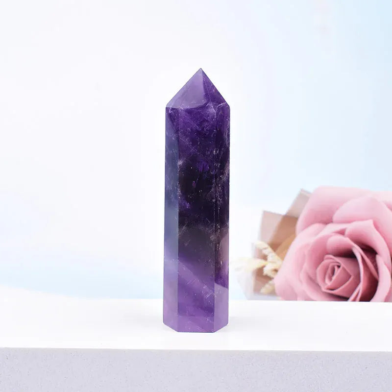 Amethyst Crystal Point Tower Amethyst / 60-70mm Crystal + Quartz