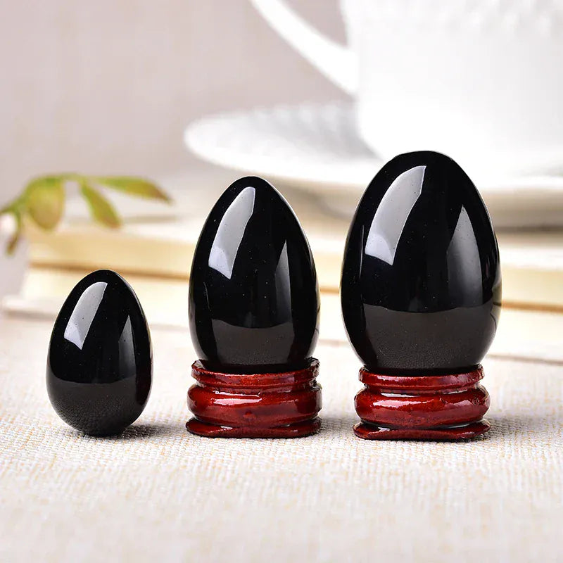 Amethyst Egg Crystal Quartz Reiki Ornament Natural Stone Healing Quartz Home Decorative energy stone Ore Mineral Ornaments gift Obsidian / 20x30mm Crystal + Quartz