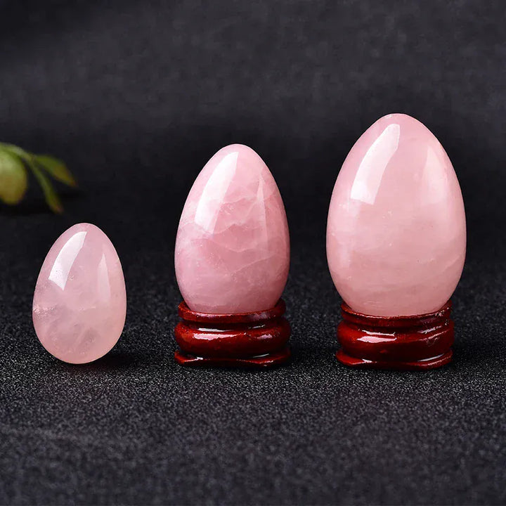 Amethyst Egg Crystal Quartz Reiki Ornament Natural Stone Healing Quartz Home Decorative energy stone Ore Mineral Ornaments gift Rose Quartz / 25x40mm Crystal + Quartz