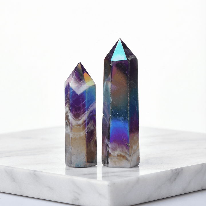 Aura Amethyst Crystal Point Tower Crystal And Quartz