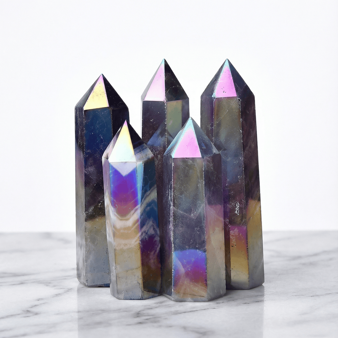 Aura Amethyst Crystal Point Tower Crystal And Quartz