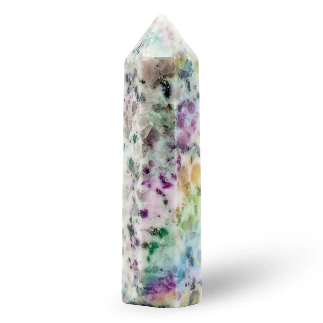 Aura Kiwi Jasper Crystal Point Tower Crystal Tower Points 50-60mm Crystal + Quartz