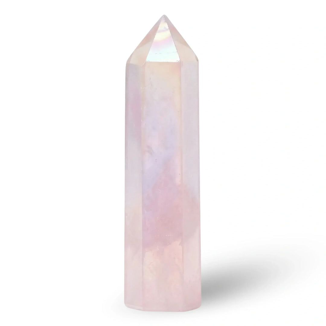 Aura Rose Quartz Crystal Point Tower Crystal Tower Points Crystal + Quartz