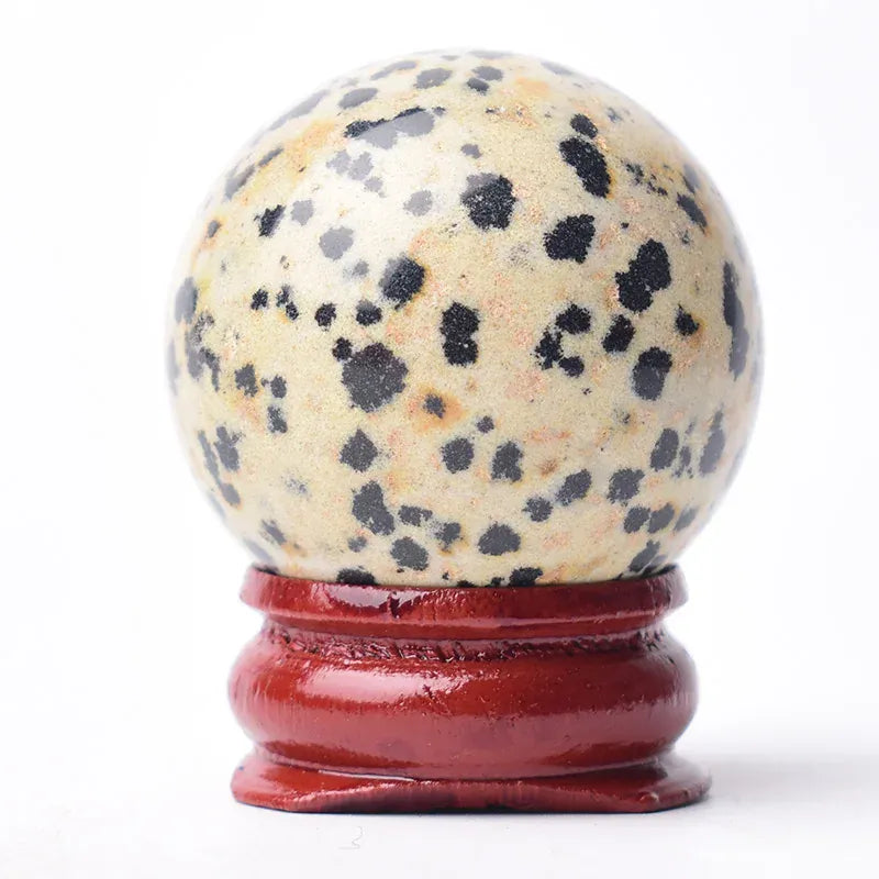 Balmatian Jasper Sphere with Stand Balmatin / 28-32mm Crystal + Quartz