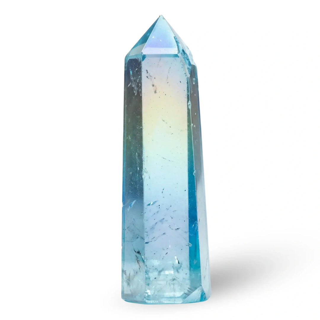 Blue Aura Quartz Crystal Point Tower Crystal Tower Points 60-70mm Crystal + Quartz