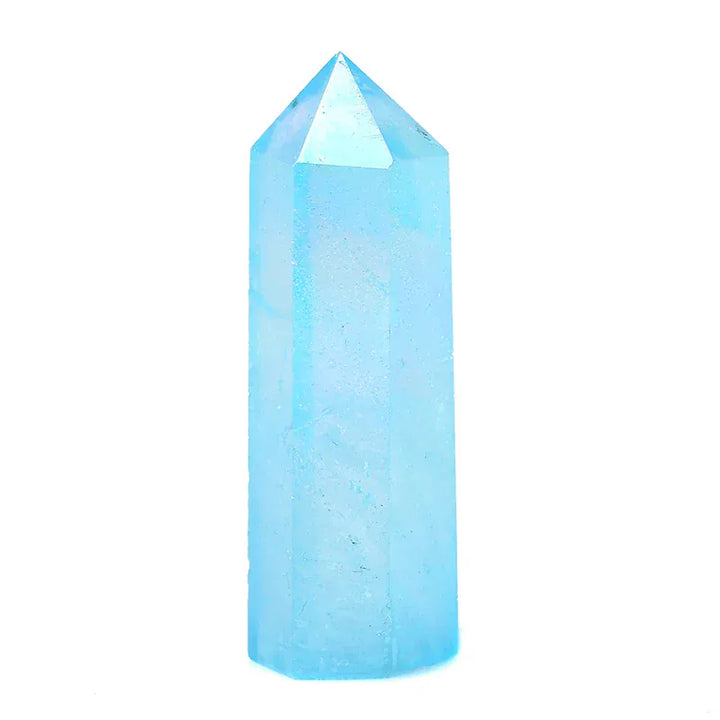 Blue Aura Quartz Crystal Point Tower Blue Aura Quartz / 61-70mm Crystal + Quartz