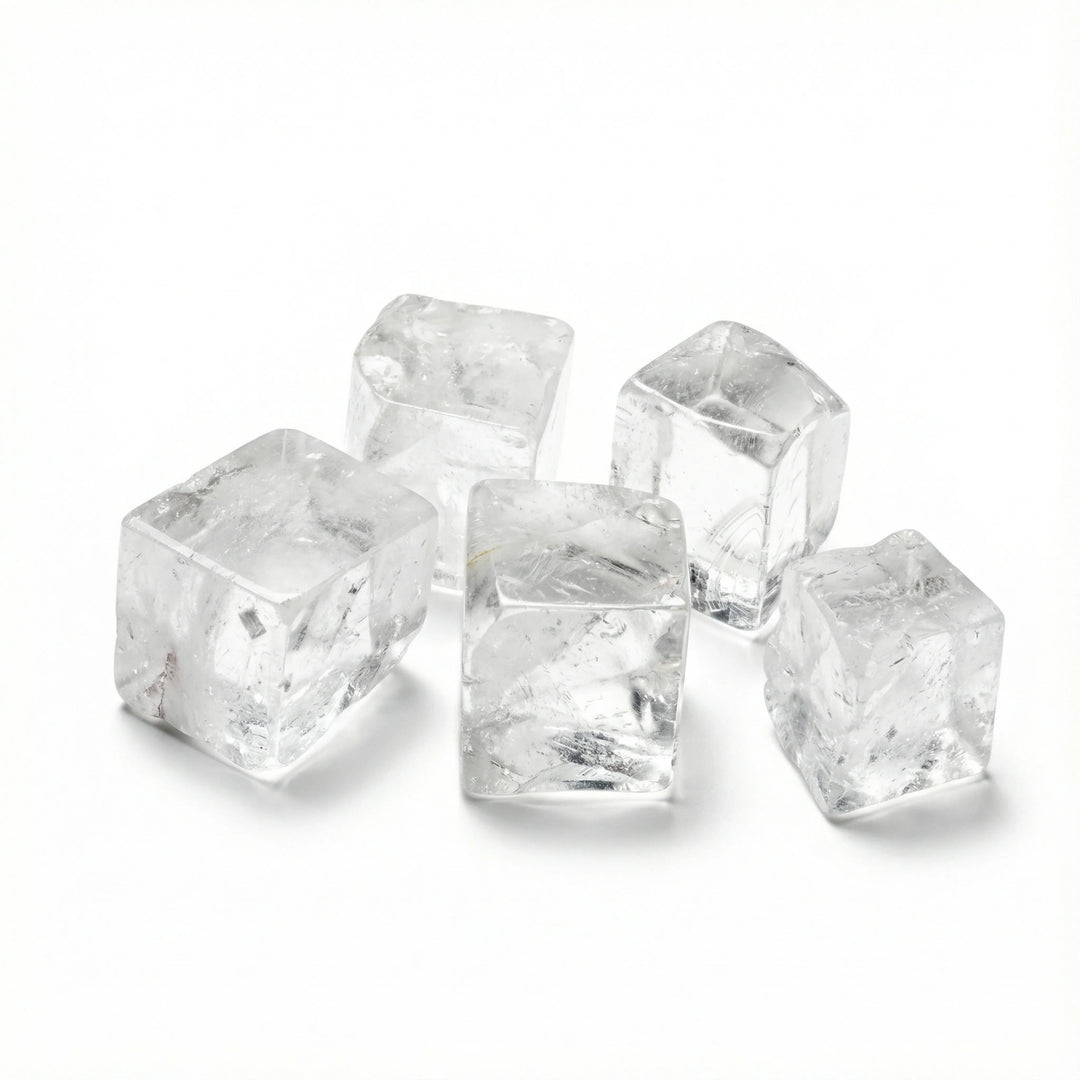 Clear Quartz Polished Cubes 5 Cubes Crystal + Quartz