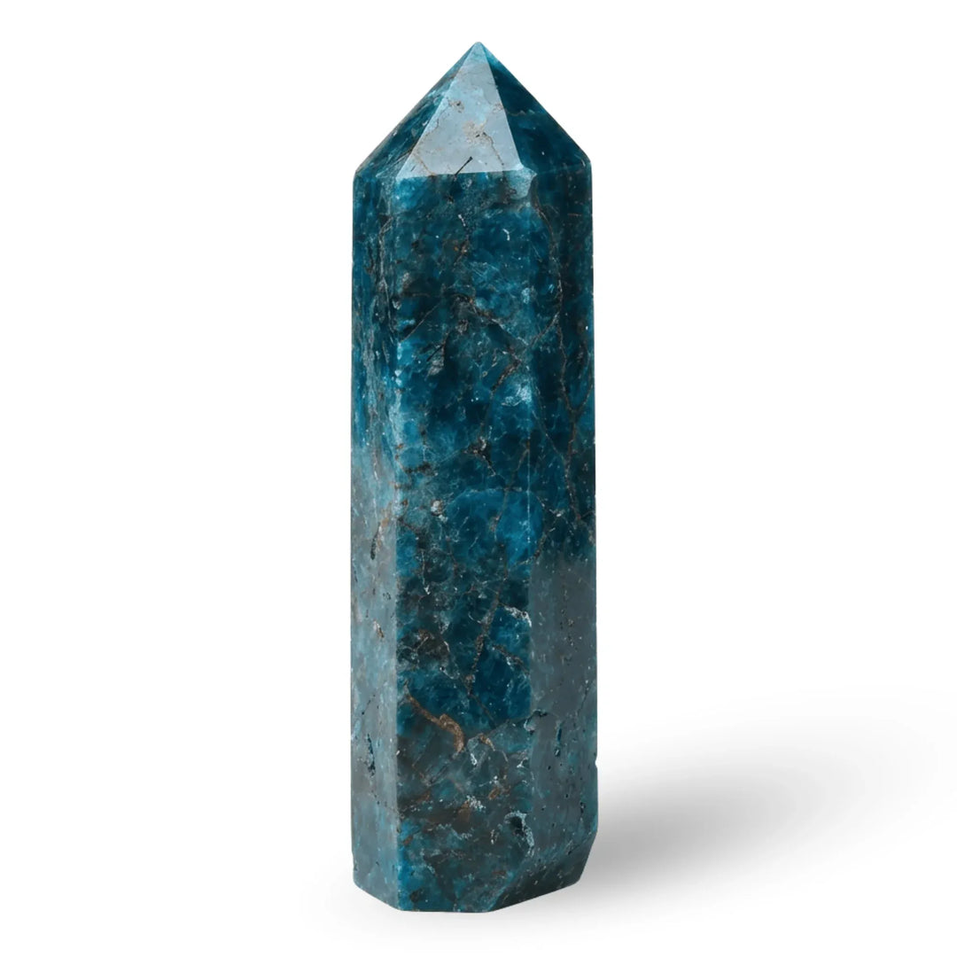 Dark Blue Apatite Crystal Point Tower Crystal Tower Points 60-70mm Crystal + Quartz