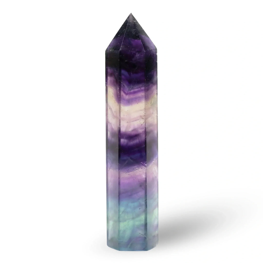 Fluorite Crystal Point Tower Crystal Tower Points 40-50mm Crystal + Quartz
