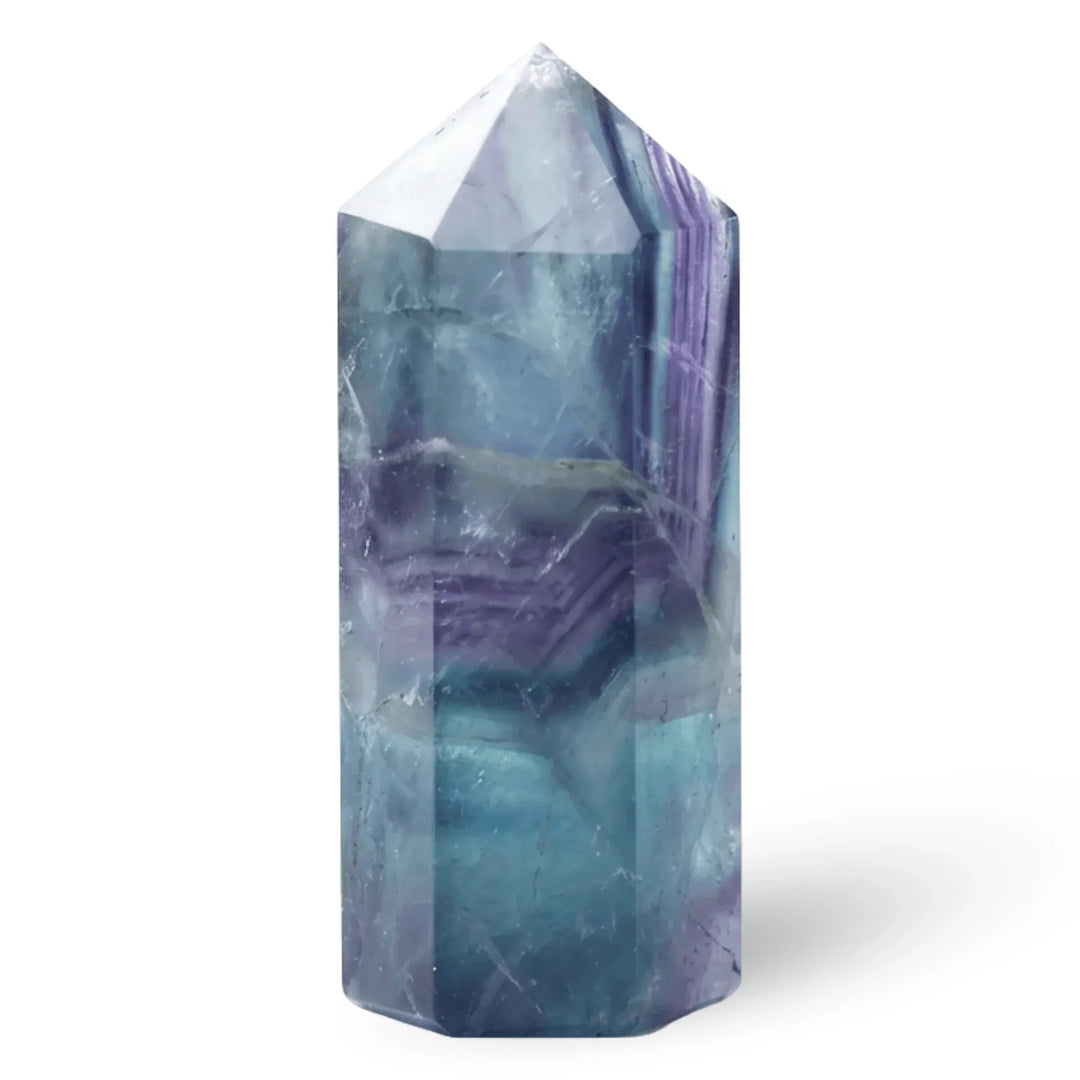 Fluorite Crystal Point Tower Crystal Tower Points 50-60mm Crystal + Quartz