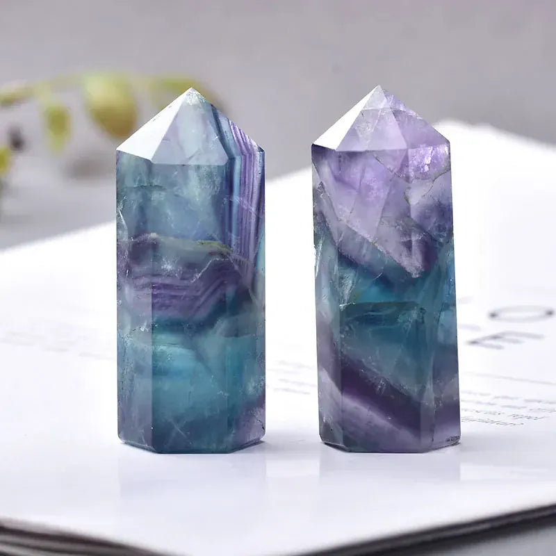 Fluorite Crystal Point Tower Fluorite / 50-60mm Crystal + Quartz