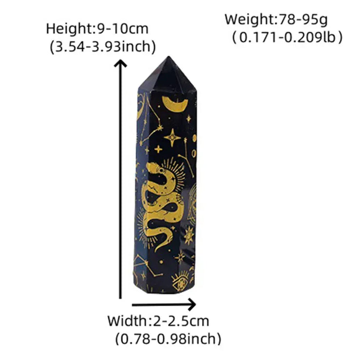 Golden Crystal Point Tower Golden / 9-10cm Crystal + Quartz