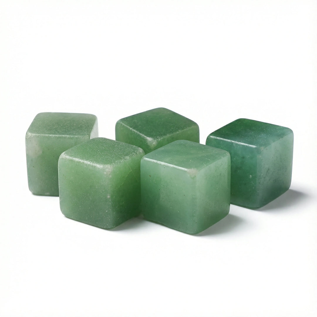 Green Aventurine Polished Cube 5x Cubes Crystal + Quartz