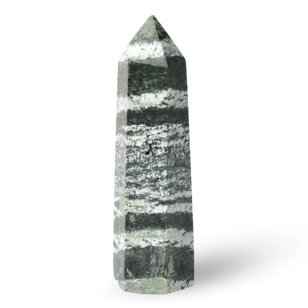 Green Zebra Stone Crystal Point Tower Crystal Tower Points 50-60mm Crystal + Quartz