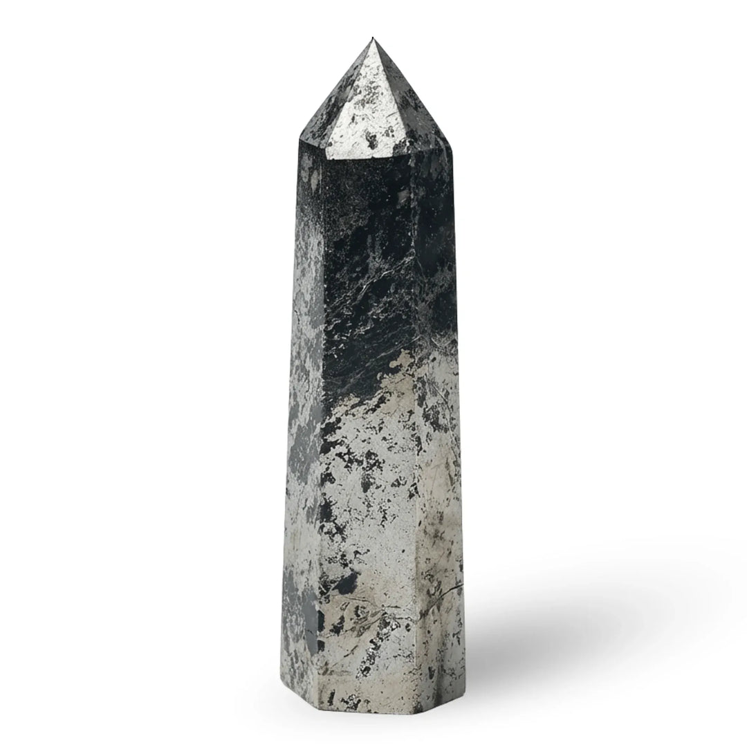 Hematite Crystal Point Tower Crystal Tower Points 60-70mm Crystal + Quartz