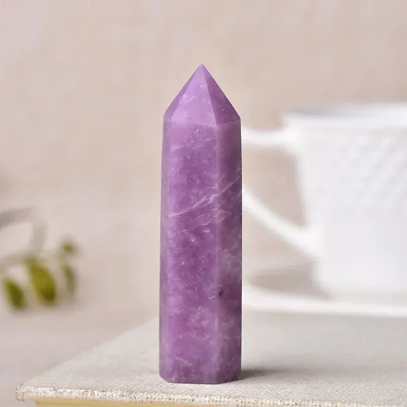 Lapidolite Crystal Point Tower Lapidolite / 60-70mm Crystal + Quartz