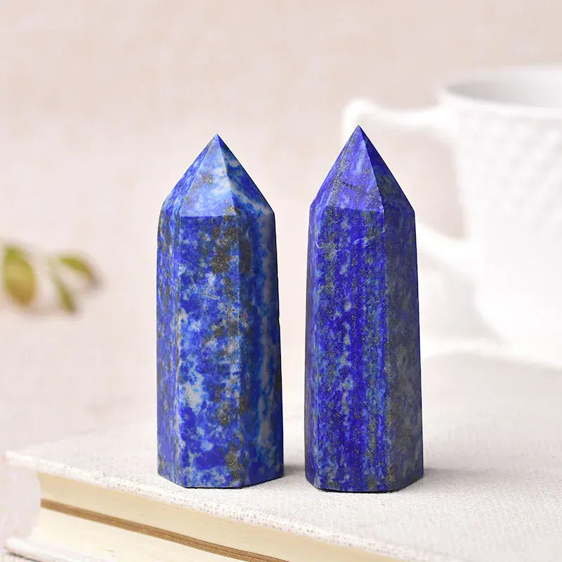 Lazuli Crystal Point Tower Lazuli / 50-60mm Crystal + Quartz